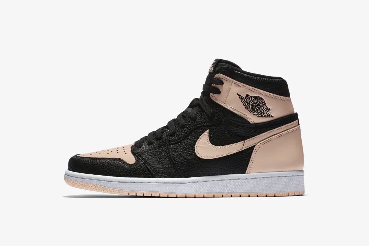 beige and black air jordan 1